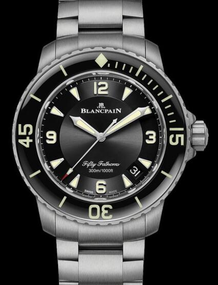 Blancpain Fifty Fathoms Automatique Replica Watch 5015 12B30 98B Titanium - Black Dial - Titanium Bracelet